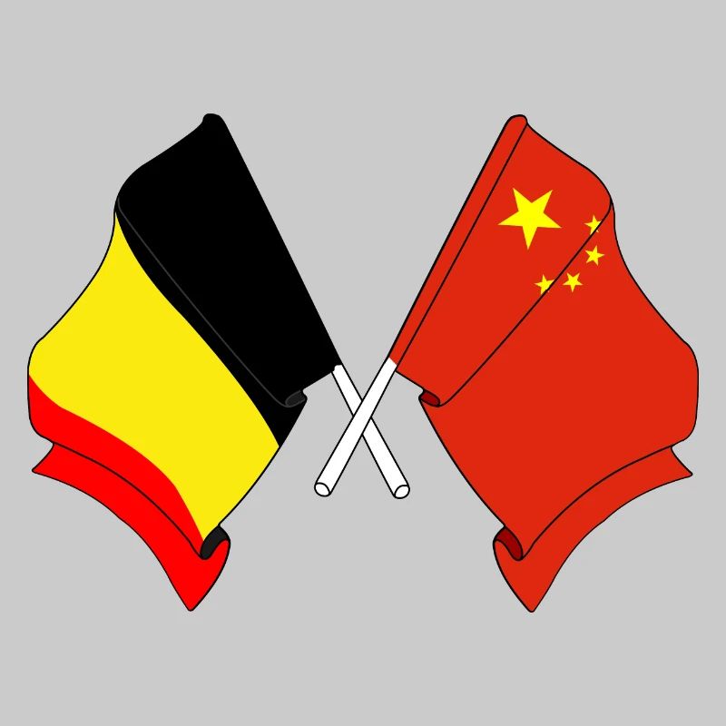 Drapeau Belgique Drapeau Chine