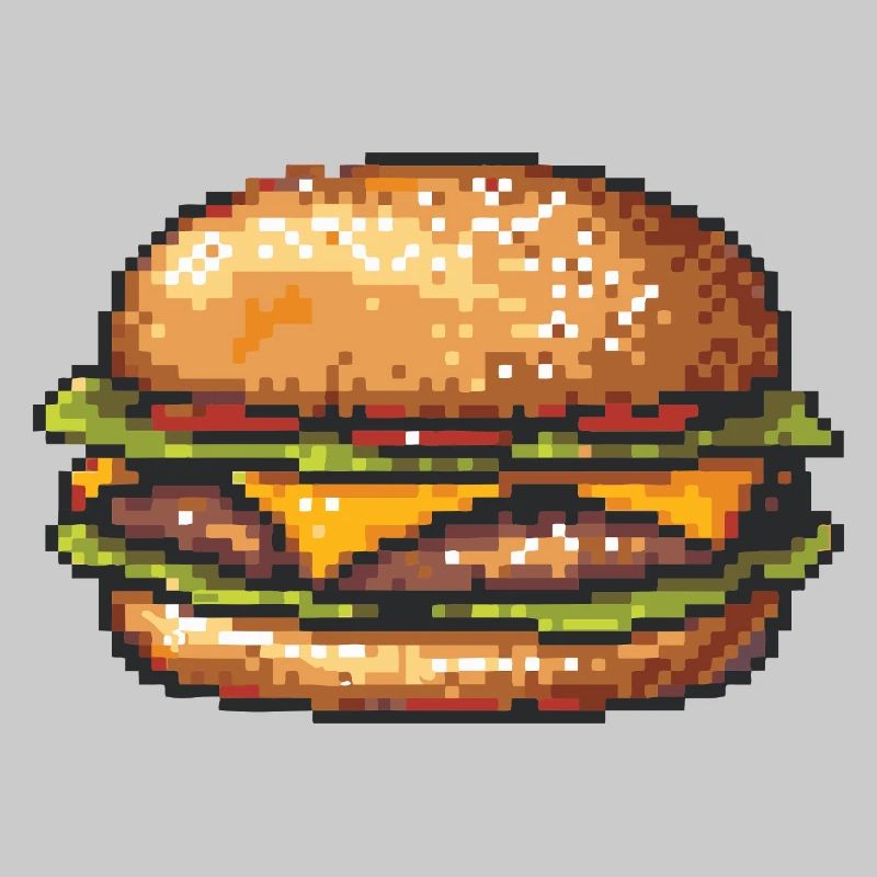 Hamburger 8 bits Pixel Art