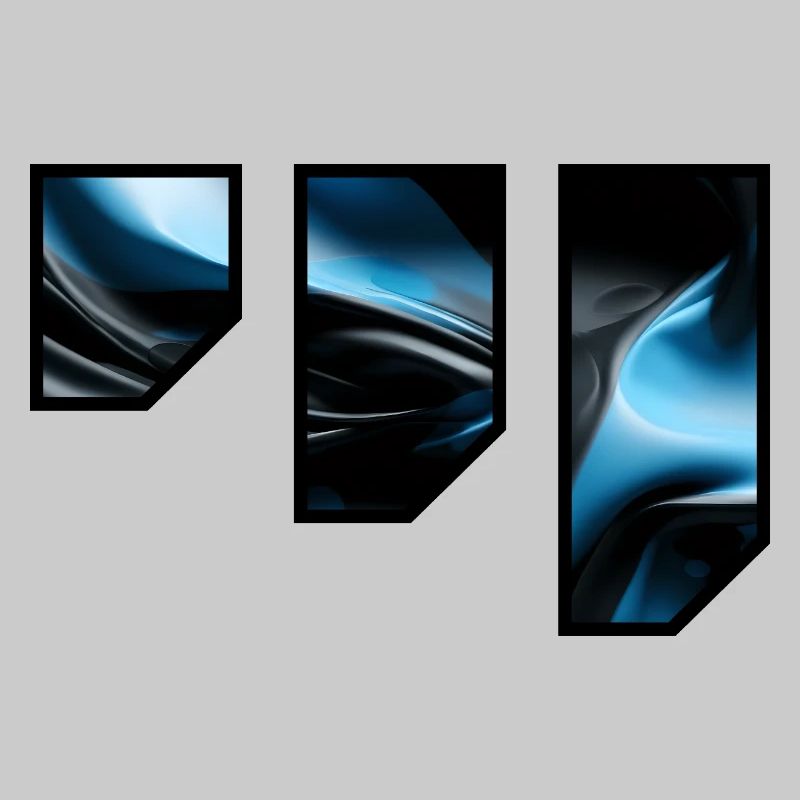 Fluid Blue Black Abstract Pattern