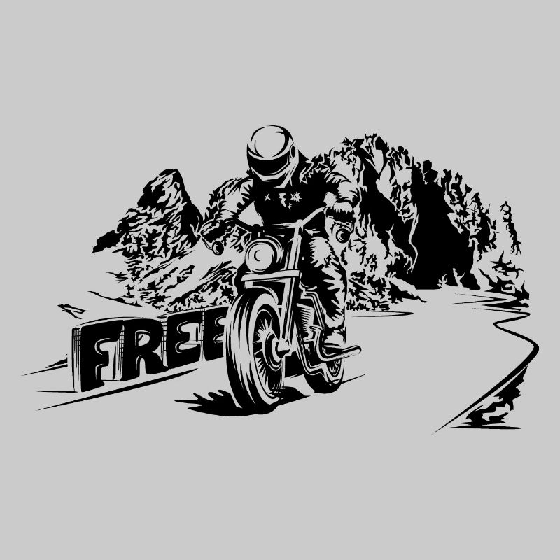 Motorrad frei Berge Dolomiten Biker Symbol Logo