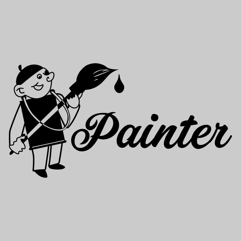 Maler mit Pinsel Text painter