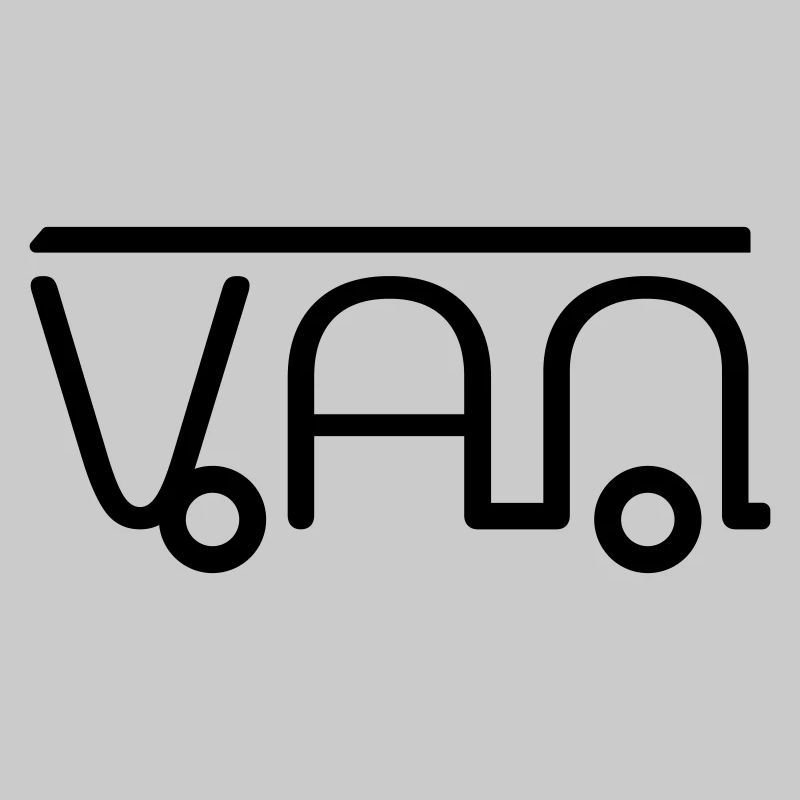 Van Camper Illustration aus Buchstaben
