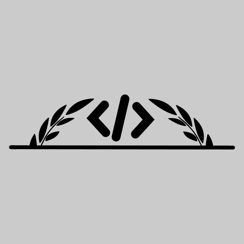 Code-Logo im halben Lorbeerkranz