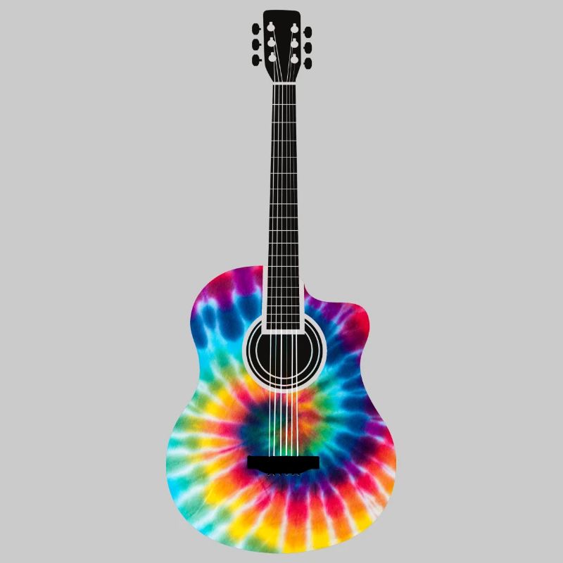 Multi-Colored Tie Dye Guitar Design