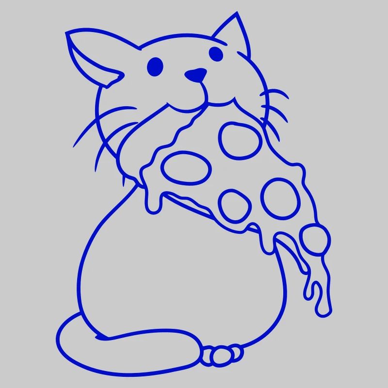 Chat mangeant du salami Pizza Faim Restauration rapide