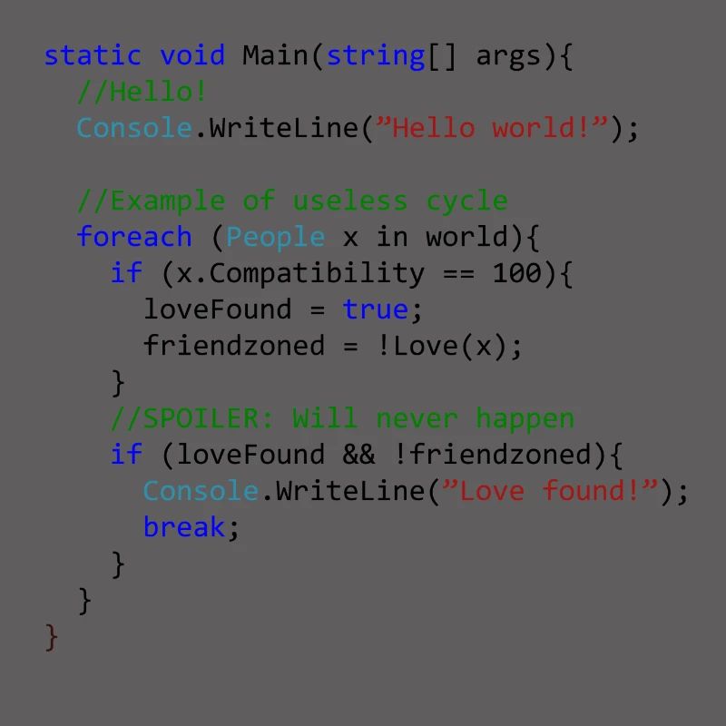Liebe durch einen C # Programmierer gesehen