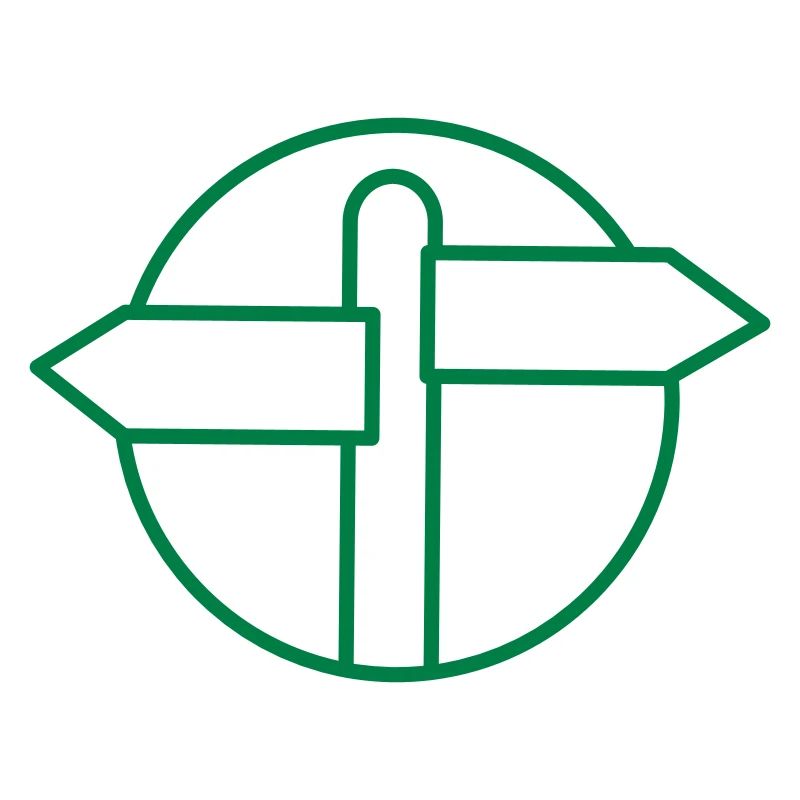 Panneau de direction vide dans un cercle