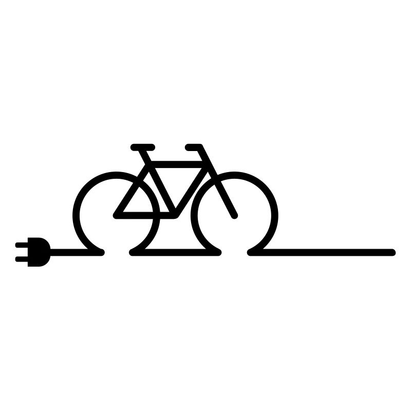 Symbole de chargeur de point de charge de vélo E. Chargeur de batterie