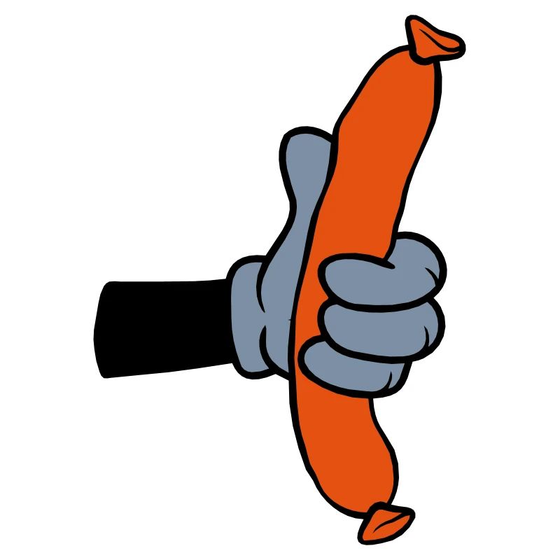 Comic Hand Holds Saucisse
