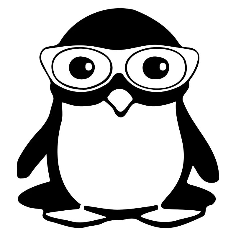 Pinguin mit Brille, Vektor-Illustration