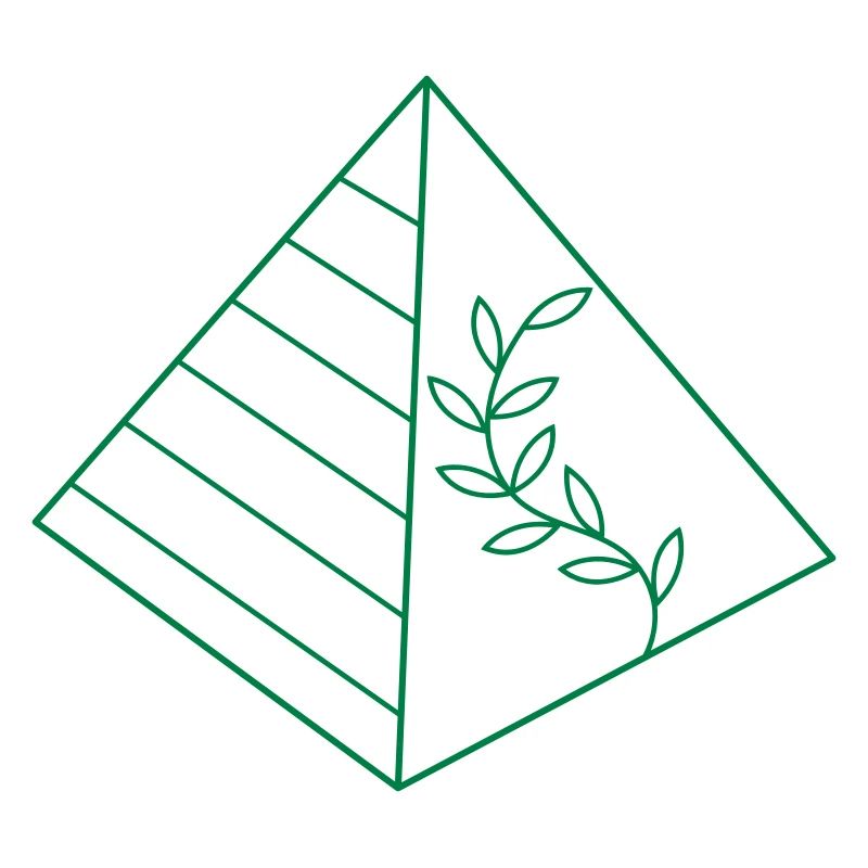 Pyramide mit Blumenbewuchs