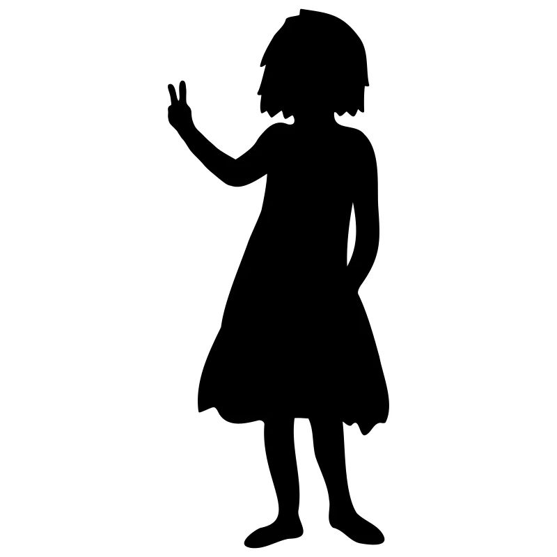 Peace Zeichen Mädchen Silhouette