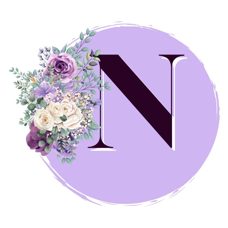 lettre N Couronne de fleurs