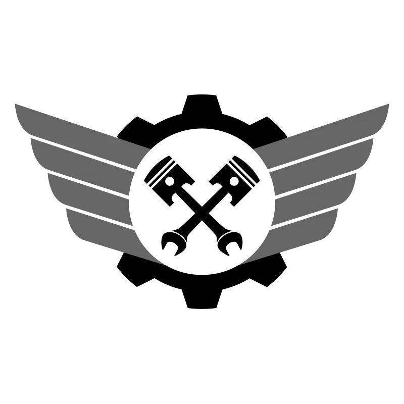 Piston key crossed with gear and wing