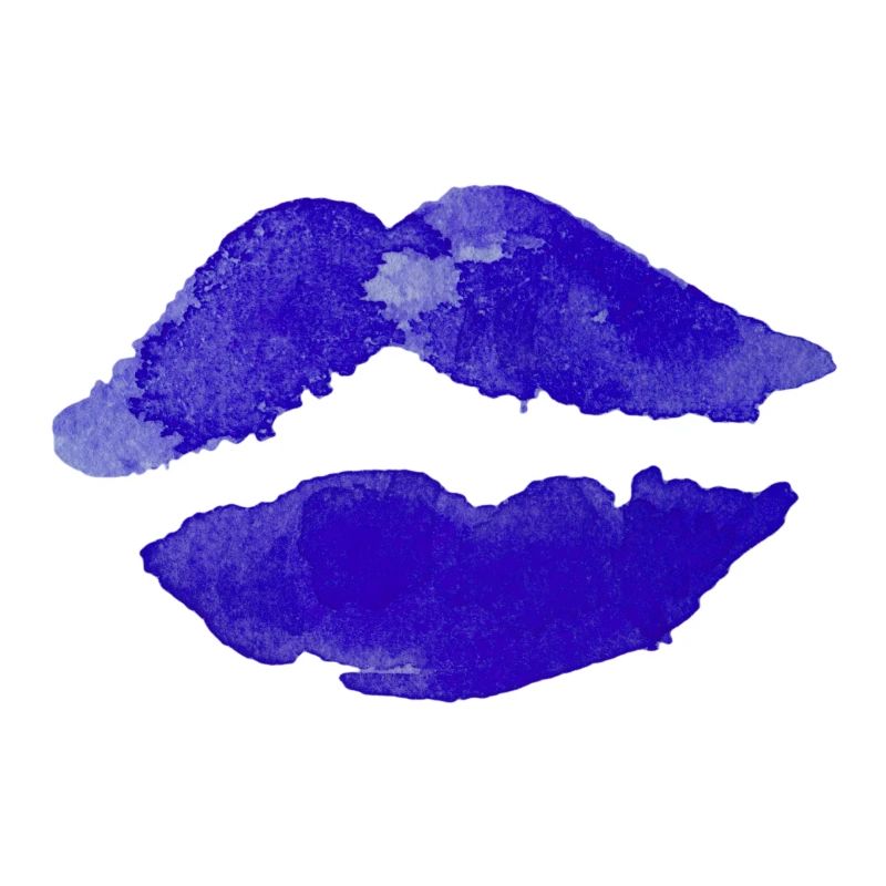 Bouche Lèvres Rose Baiser Bleu Idée Cadeau