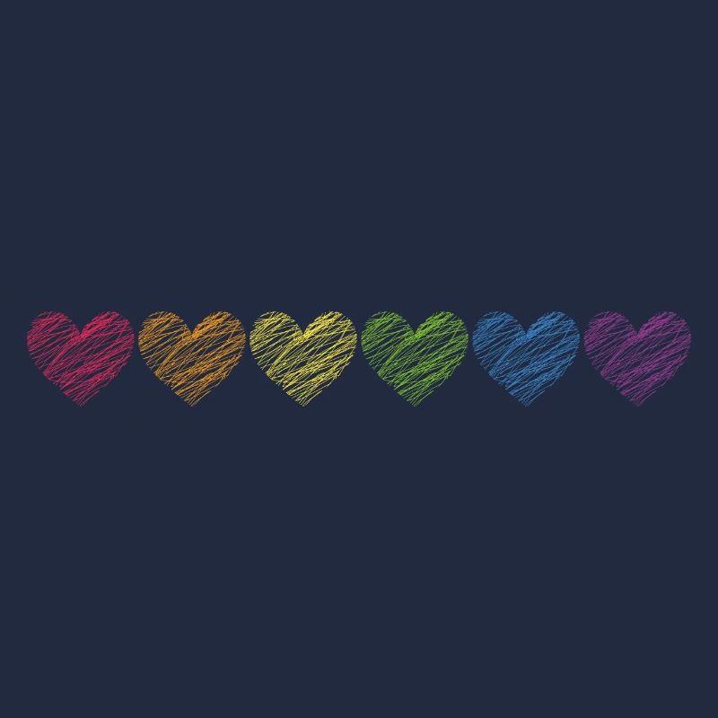Pride Herzen Kritzelherzchen Regenbogenfarben