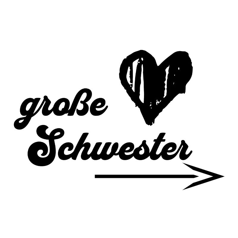 große Schwester mit Pfeil zur Seite