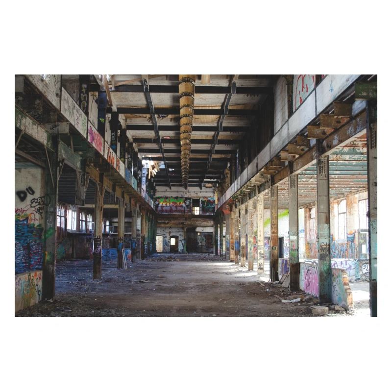 Affiche de graffiti sur l'architecture de l'affiche de la construction industrielle