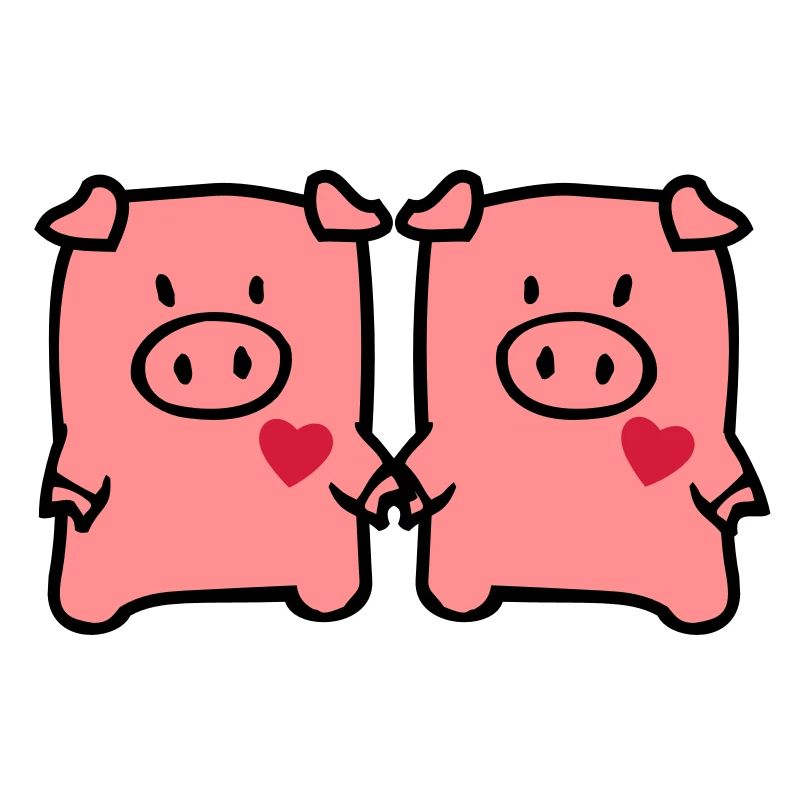 two cute pigs