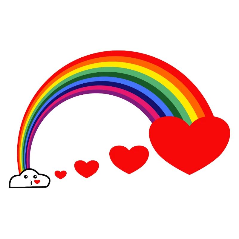 Regenbogen Herz Küsse
