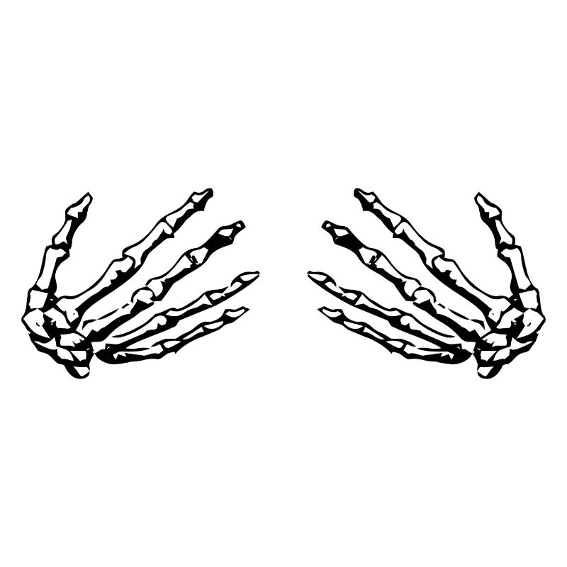 skeleton hands holding boobs