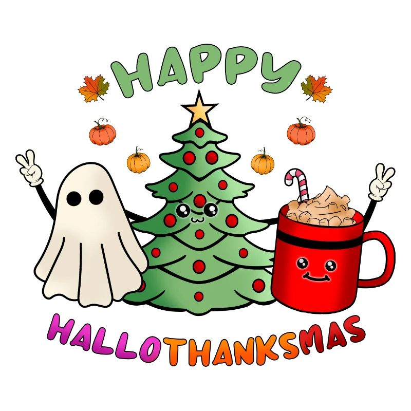 Happy Hallothanksmas Boo Tree & Cocoa Lover