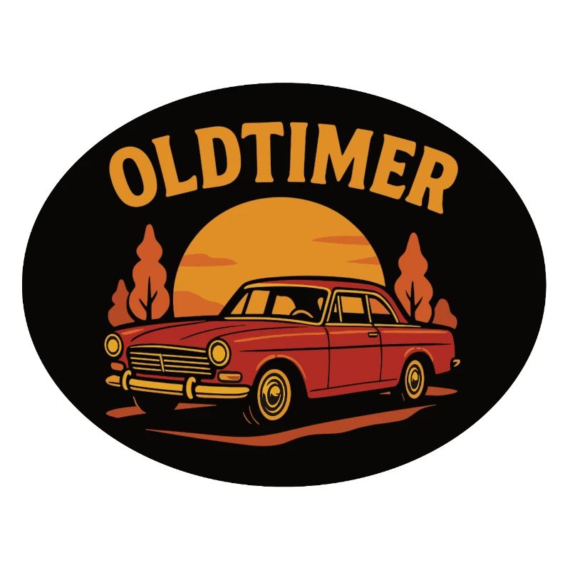Vintage Auto Oldtimer Sunset Design
