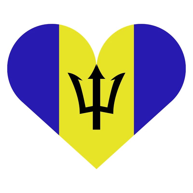 Drapeau de la Barbade avec cœur