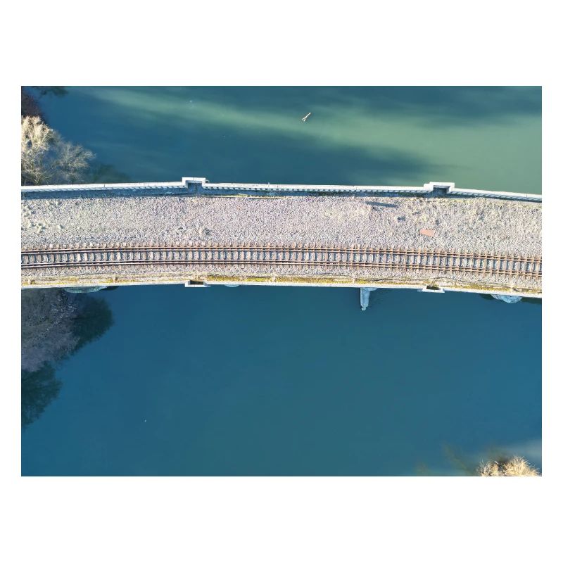 Bridge view over quiet river Viaduct Herdecke