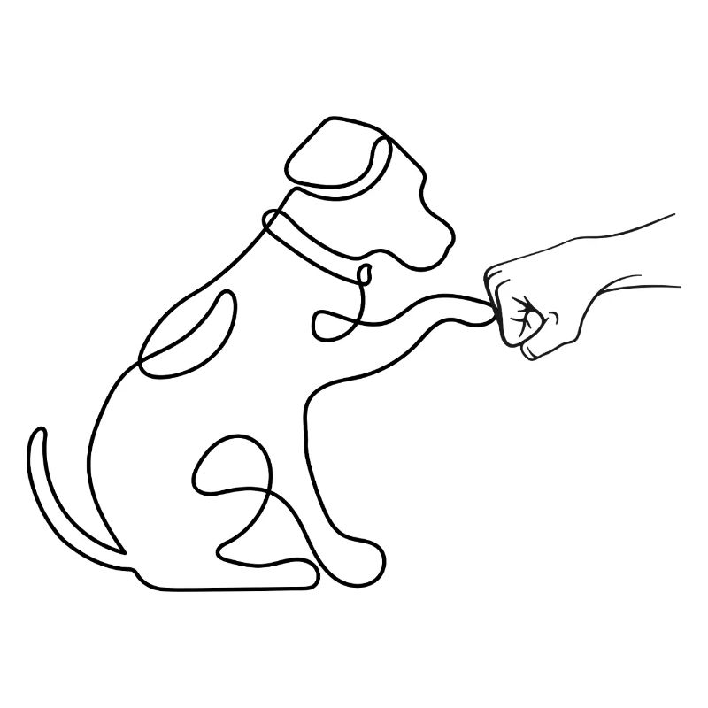 Main pointe chien silhouette minimaliste