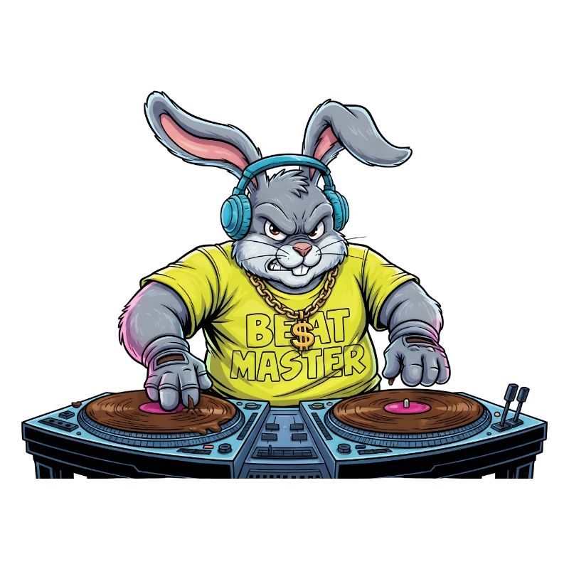 DJ Easter Egg Party Disco Music Rave Easter Bunny