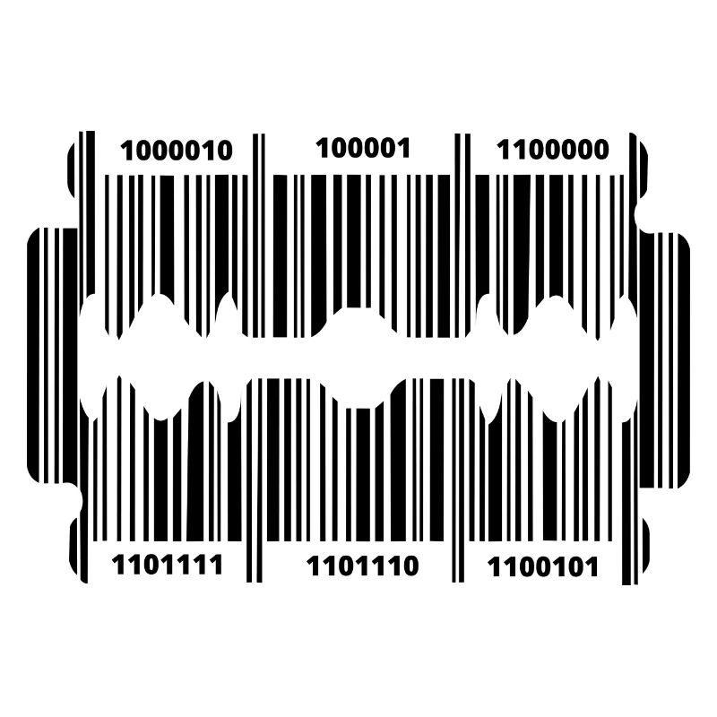 Rasierklinge mit geheim Code