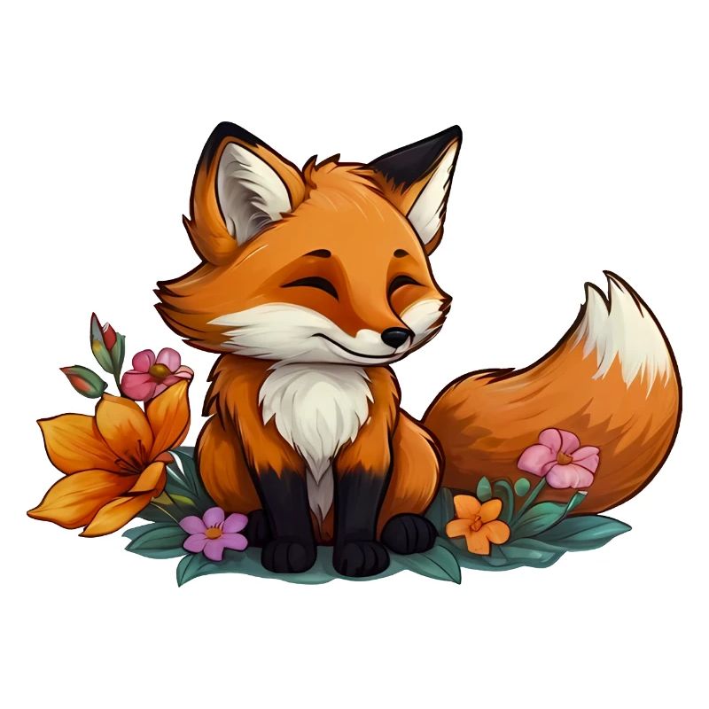 Fuchs mit Blumen - Floral Fox