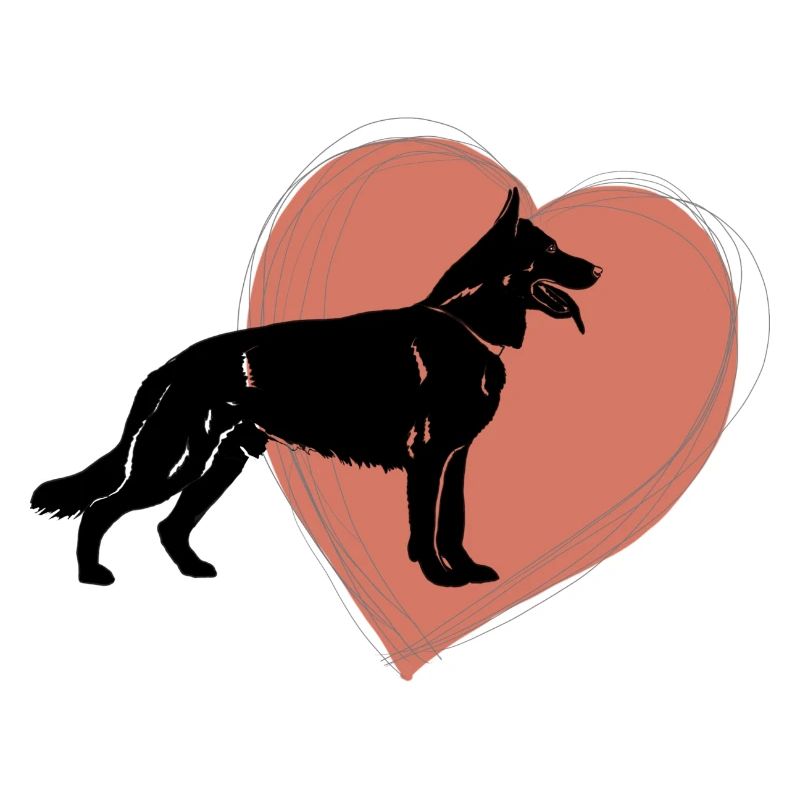 Schäferhund mit Herz