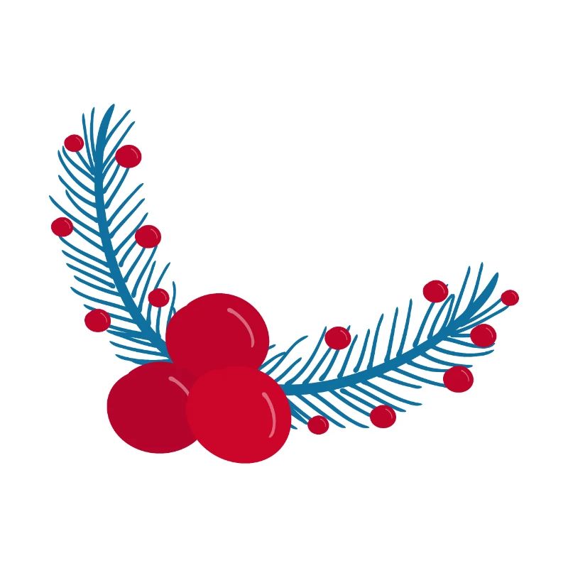 Feuilles et baies de houx de Noël1