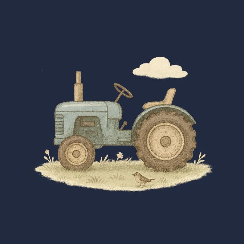 Blauer Oldtimer-Traktor