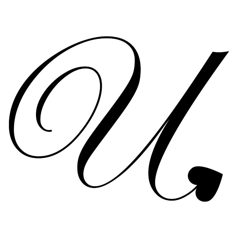 Buchstabe u Herz Kalligraphie
