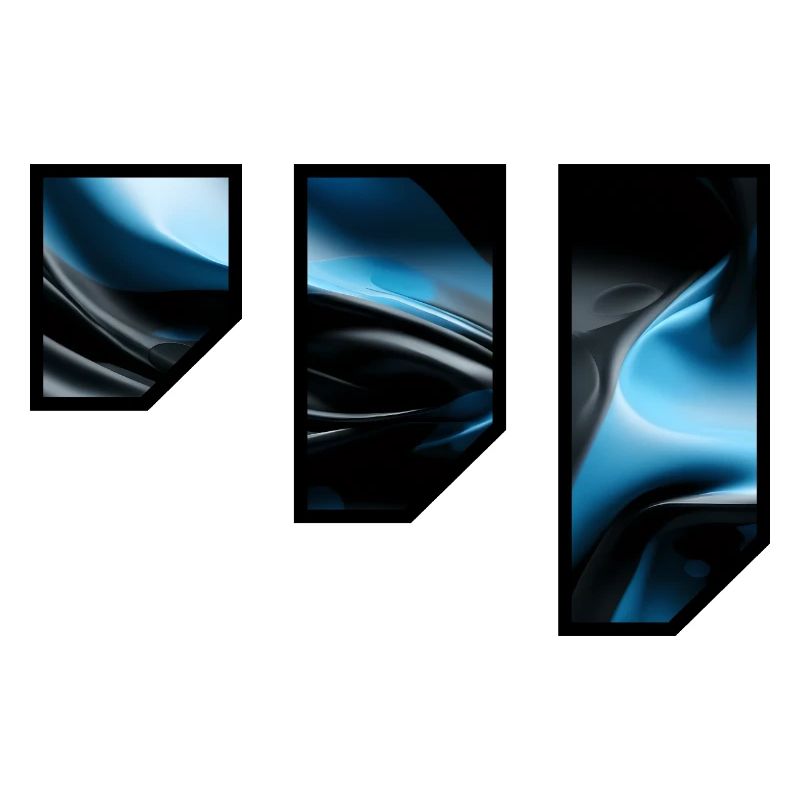 Fluid Blue Black Abstract Pattern