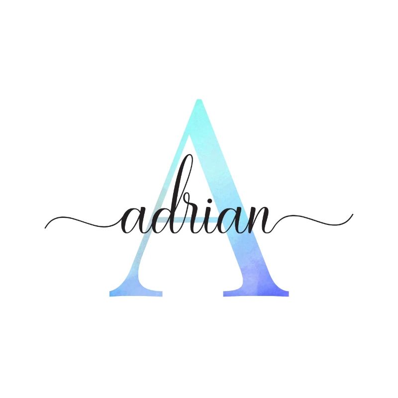 A| Monogramm | Name | Adrian | Watercolor