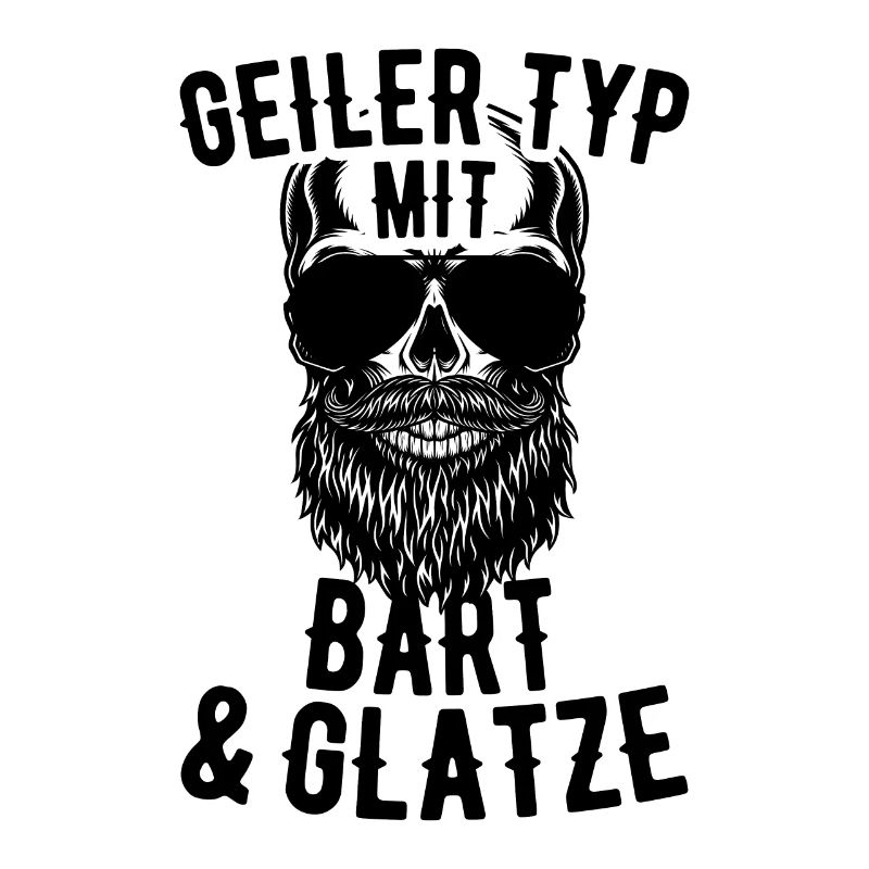 Geiler Typ Mit Bart & Glatze Glatzkopf Bartträger