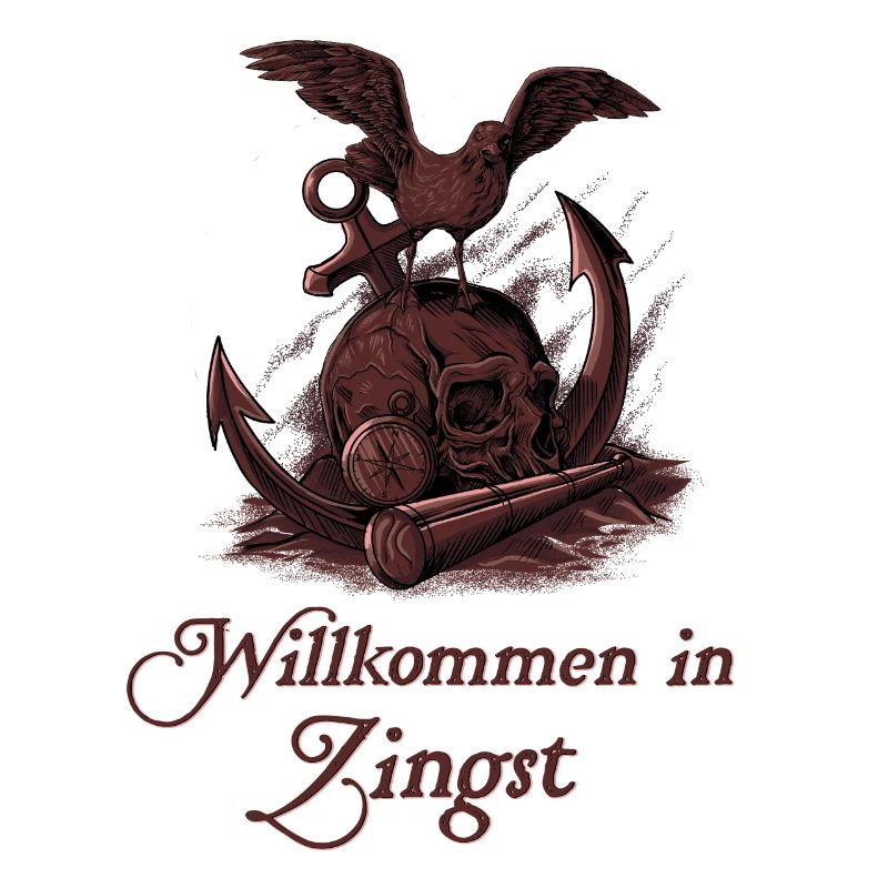 Möwe auf Schädel - Ostseeheilbad Zingst