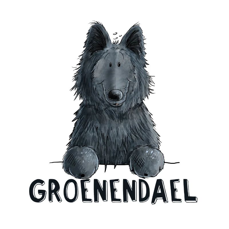 Happy Groenendael I Dog Head I Comic