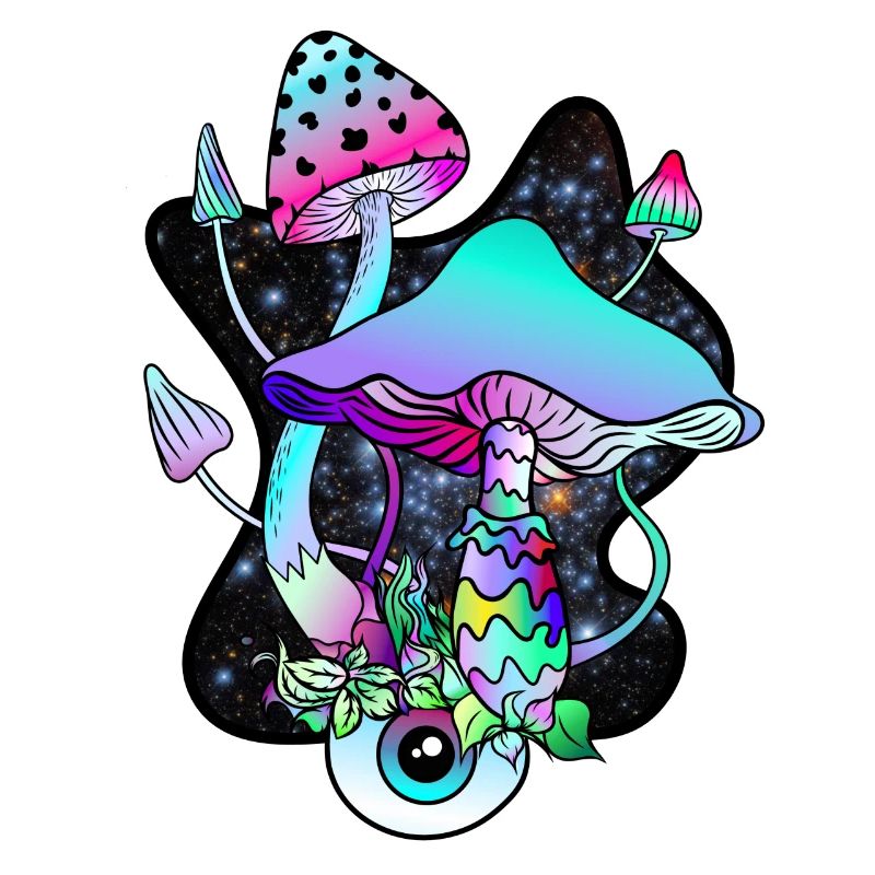 Magic Mushroom Eye Psychedelic Pilzkunst