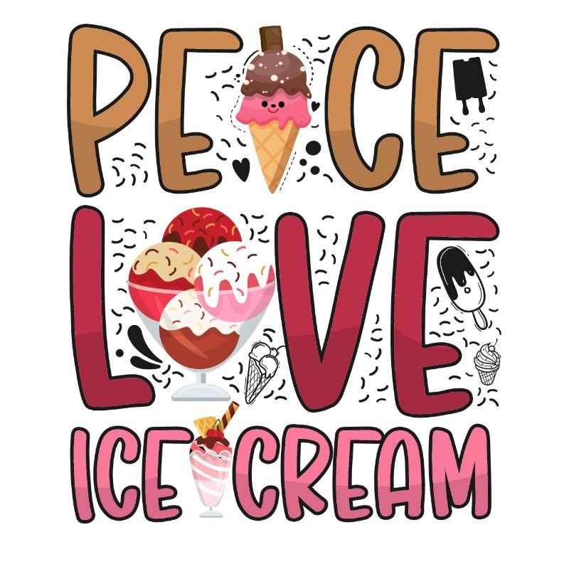 Cône de crème glacée Peace Love Ice