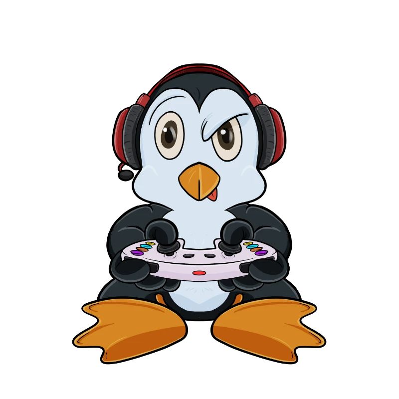 Penguin With Gaming Controller I Funny Gaming I