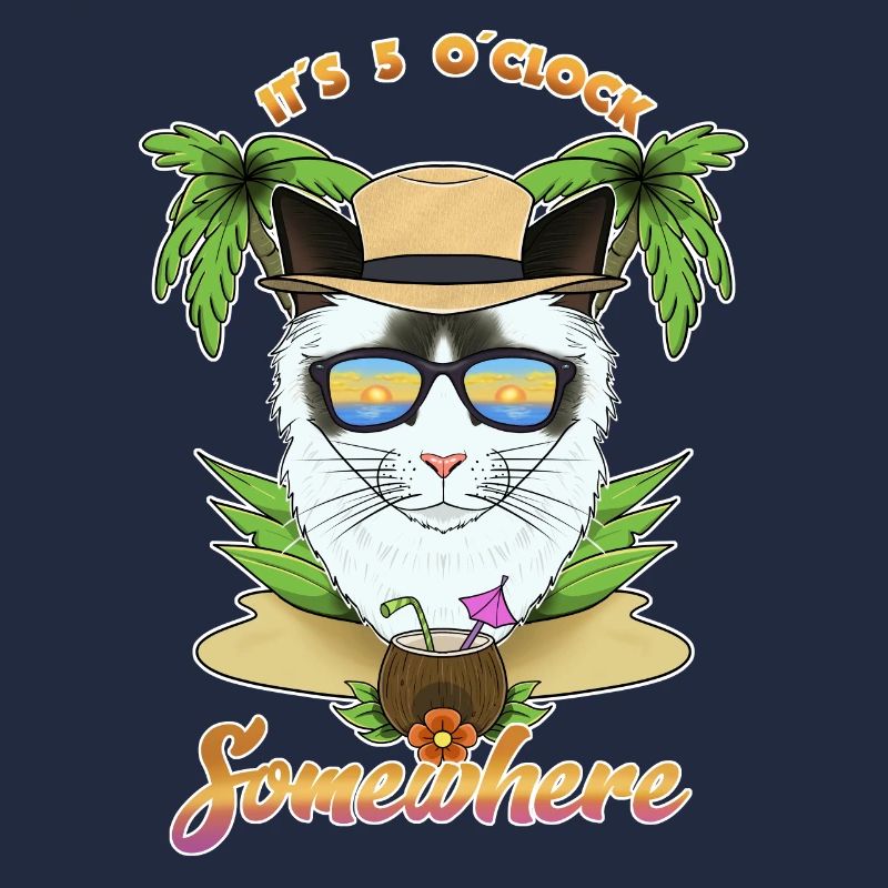 It Is 5 OClock Somewhere Drinking Ragdoll Cat