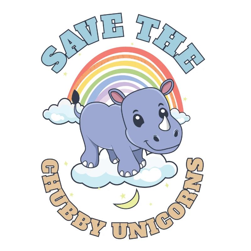 Save The Chubby Unicorns Cute Rhinoceros