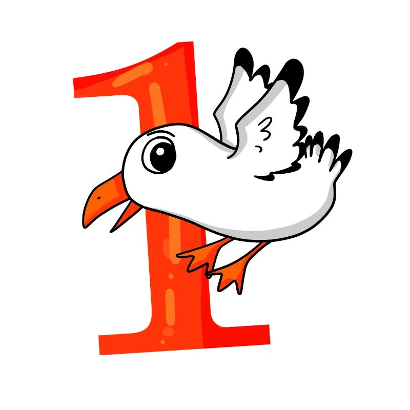 1 Jahr alt - Einschulung - Möwe Motiv - Gewinner