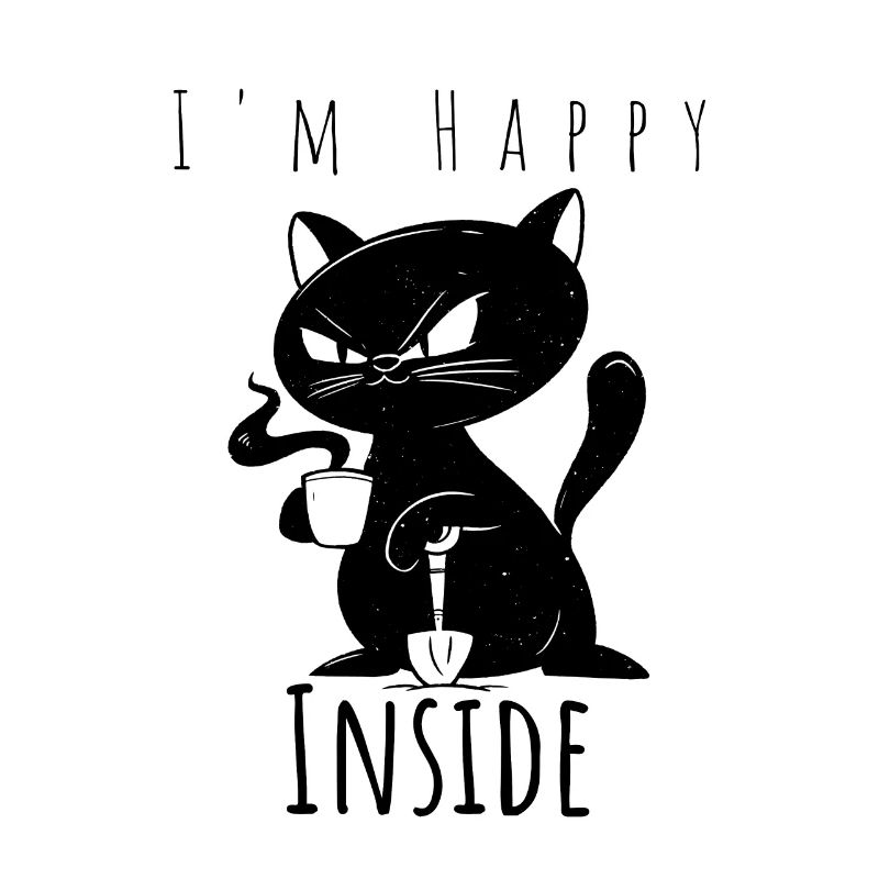 I’m Happy Inside - Idée cadeau chat et café