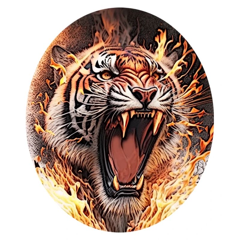 Tiger on fire